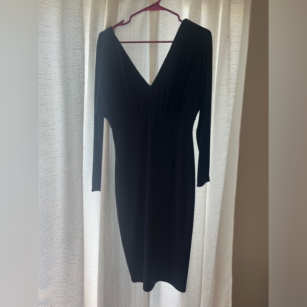 Maggie London navy blue dress